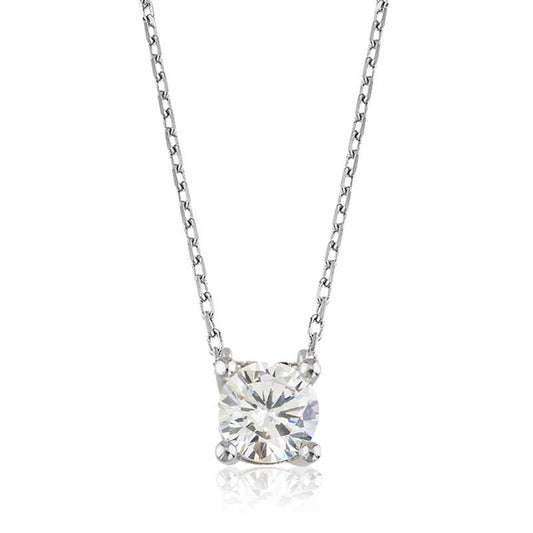 Single Stone Women's Silver Necklace
