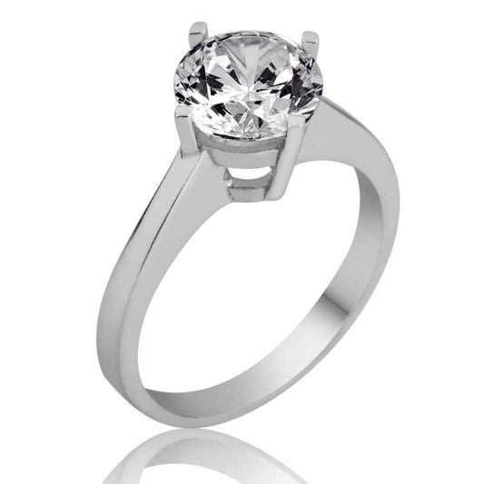 Single Stone Women's Silver Ring
