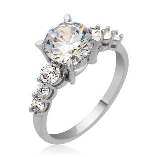 Single Stone Women's Silver Ring