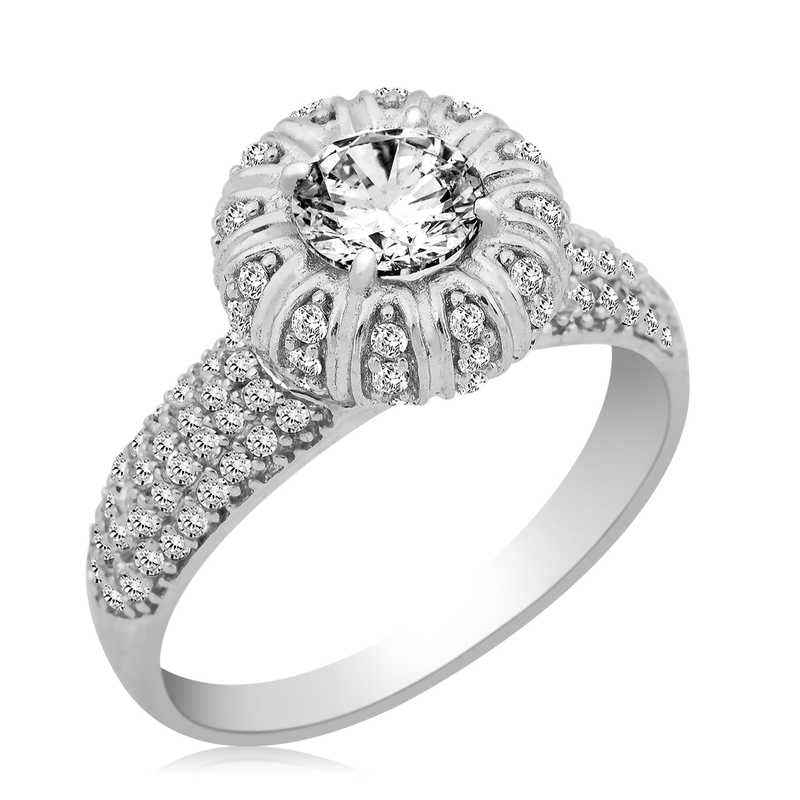 Single Stone Women's Silver Ring