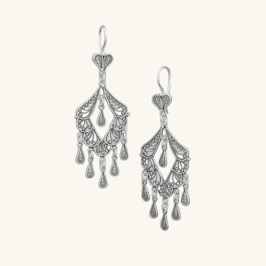 Telkari Dangle Women's Silver Earrings