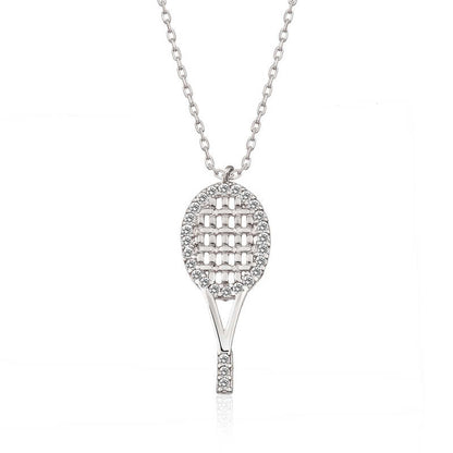 Tennis Racket Women's Silver Necklace