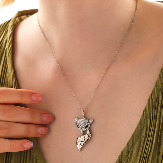Fox Damen Silber Halskette