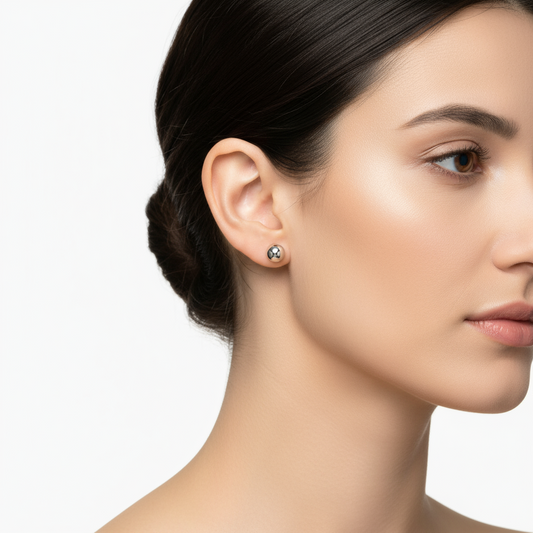 Silver Ball Earrings - 6 mm