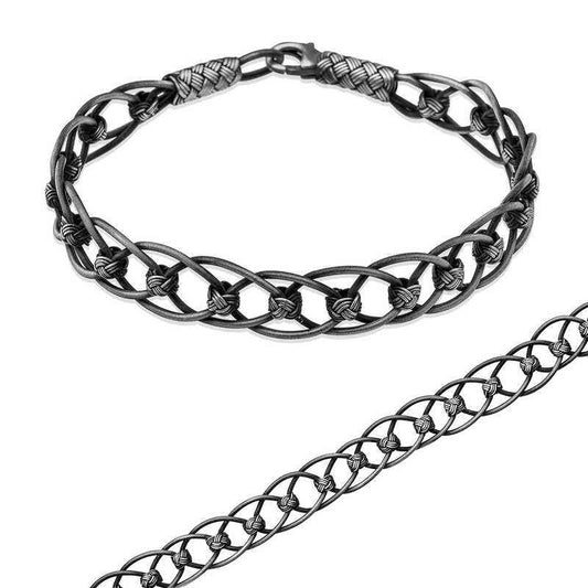 Silver Beaded Hand-Wrapped Kazaziye Unisex Bracelet