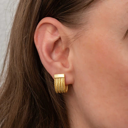 Mesh Stud Women's Silver Earrings
