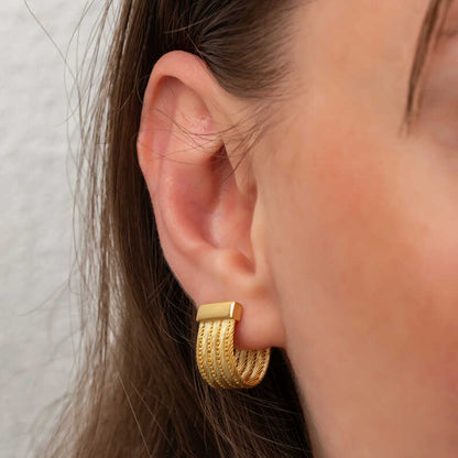 Mesh Stud Women's Silver Earrings
