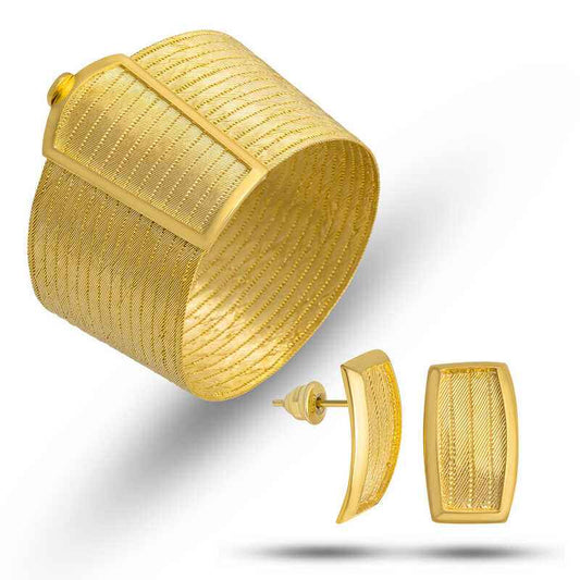 Trabzon Mesh Women's Gold Plated Silver Set