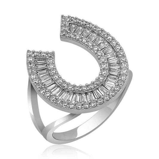 Trapez Stone Women's Silver Ring