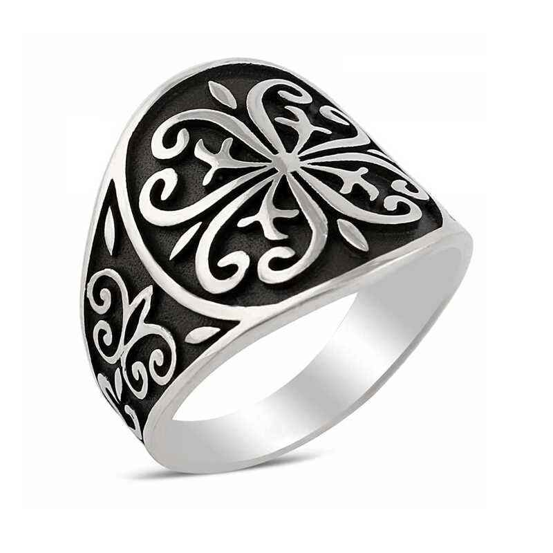 Turkish Motif Men's Silver Ring