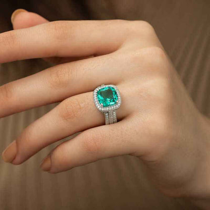 Turquoise Baguette Women's Silver Ring