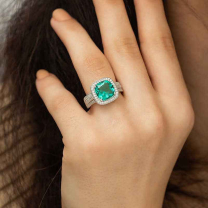 Turquoise Baguette Women's Silver Ring