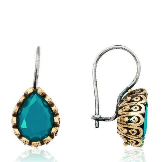 Turquoise Drop Authentic Women's Silver Earrings