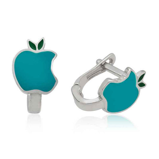 Turkuaz Apple Children's Silver Earrings