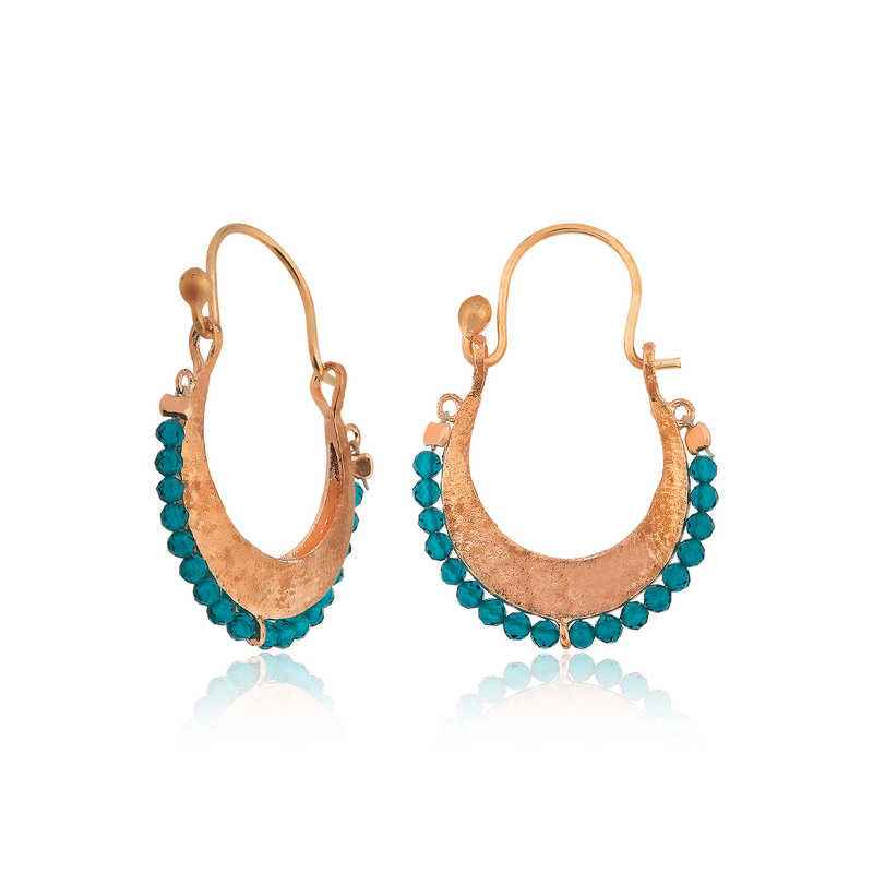 Turquoise Stone Bohemian Silver Earrings