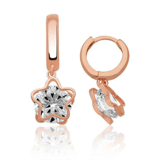 3D Flower Silver Earrings