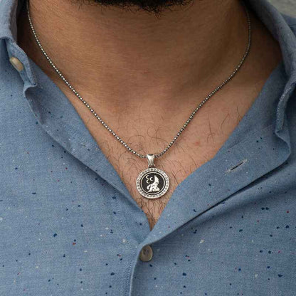 Three Crescent Wolf Silver Pendant