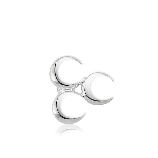 Silver Three Crescent Brooch
