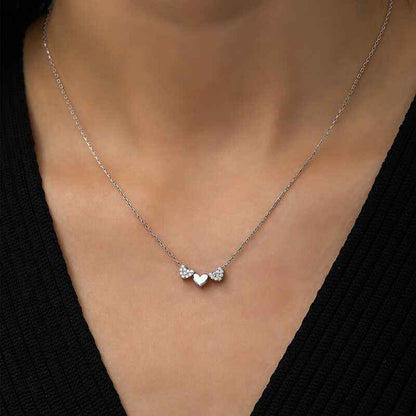 Three Heart Silver Pendant