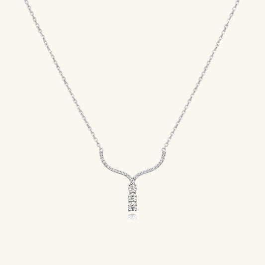 Three Stone V Model Women's Silver Pendant