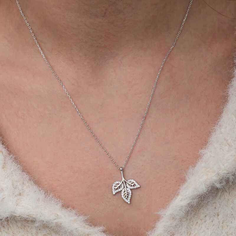 Three Leaf Women's Silver Pendant