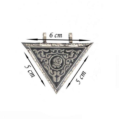 Rose Pendant with Openable Triangular Silver Necklace