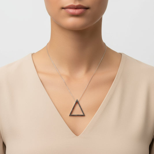 Triangular Women's Silver Necklace
