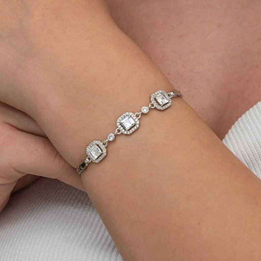 Triple Square Women's Silver Bracelet