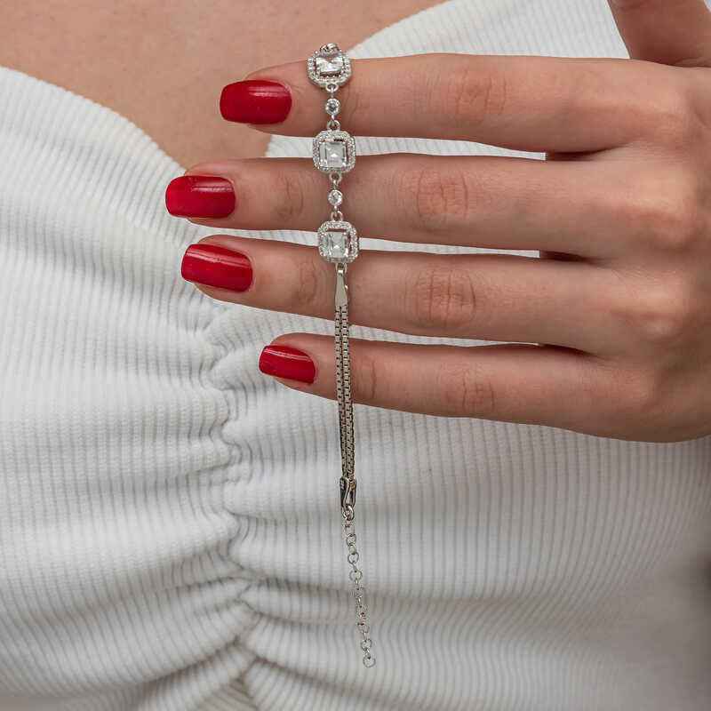 Triple Square Women's Silver Bracelet