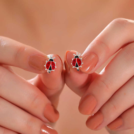 Ladybug Children's Silver Earring