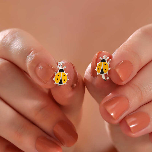 Ladybug Children's Silver Earring