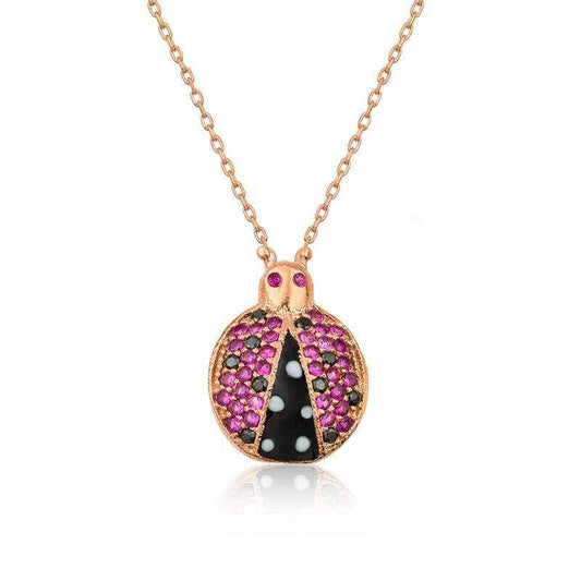 Ladybug Women's Silver Necklace