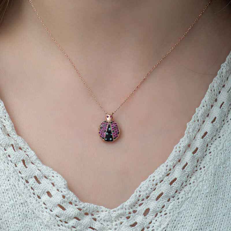 Ladybug Women's Silver Necklace