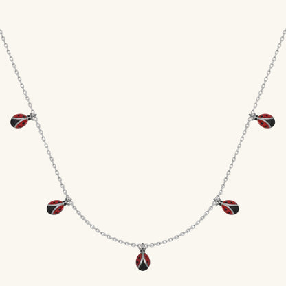 Marienkäfer Glück Damen Silber Halskette