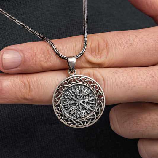Viking Compass Men's Silver Necklace
