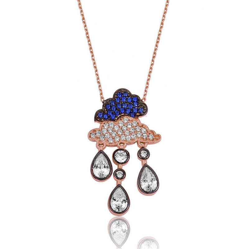 Rain Cloud Silver Pendant Necklace