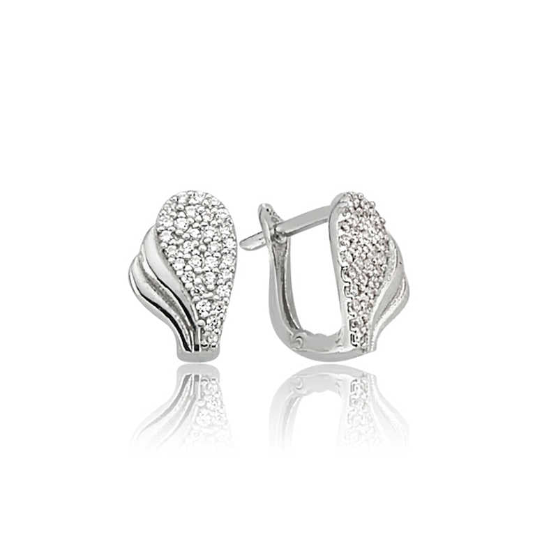 Boucles d'oreilles en argent à motif de feuilles