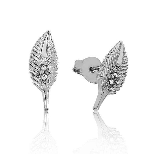 Leaf Stud Silver Earrings