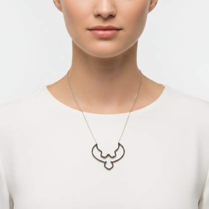 Black Eagle Damen Silber Halskette