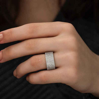 Half Halo Women's Silver Ring