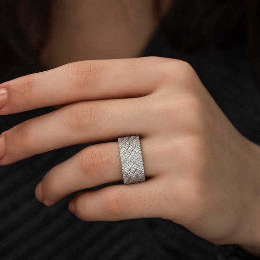 Half Eternity Women's Silver Ring