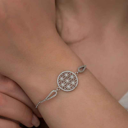 Flower of Life Silver Bracelet