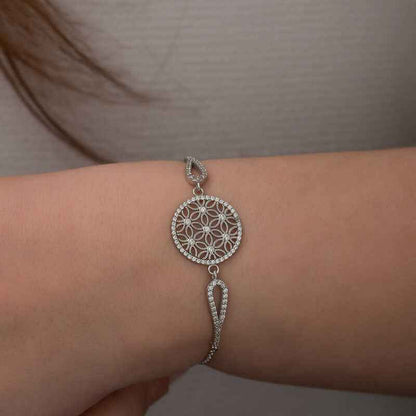 Flower of Life Silver Bracelet