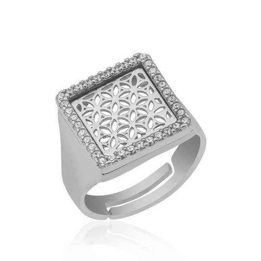 Flower of Life Silver Ring