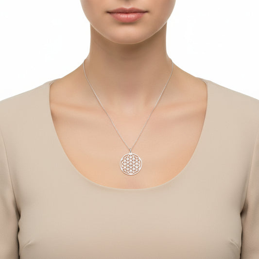 Blume des Lebens Silberkette