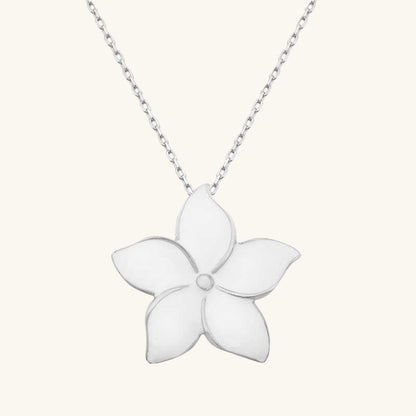 Jasmine Flower Women's Silver Necklace