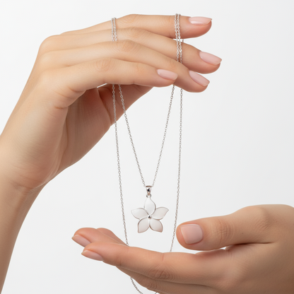 Jasminblüte Damen Silber Halskette