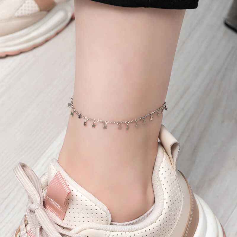 Silver Star Anklet
