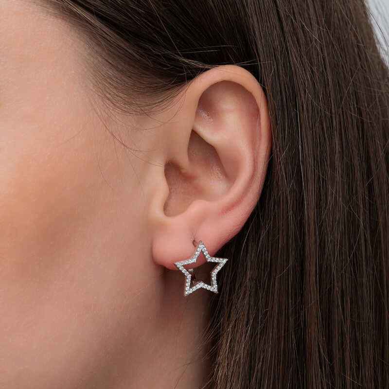 Star Women's Silver Earrings