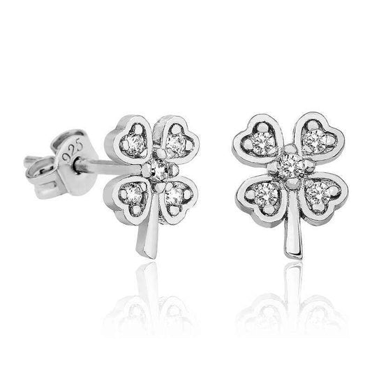 Clover Women's Silver Earrings